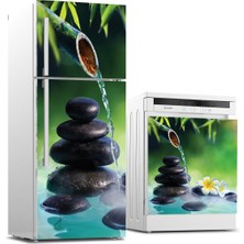 Sticker Art Buzdolabı ve Bulaşık Makinası Beyaz Eşya Sticker Kaplama Çeşme Taş