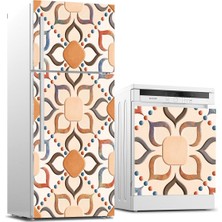 Sticker Art Buzdolabı ve Bulaşık Makinası Beyaz Eşya Sticker Kaplama 3D Seramik Desen