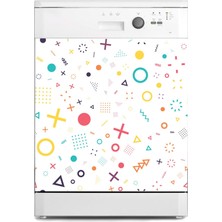 Sticker Art Bulaşık Makinesi Sticker Kaplama Beyaz Eşya Kaplama Geometrik Şekiller