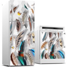 Sticker Art Buzdolabı ve Bulaşık Makinası Beyaz Eşya Sticker Kaplama Petek Tüyler