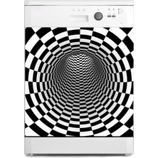 Sticker Art Bulaşık Makinesi Sticker Kaplama Beyaz Eşya Kaplama 3D Tünel