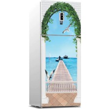 Sticker Art Buzdolabı Sticker Kaplama Dolap Kaplama Etiketi Deniz Kuş