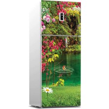 Sticker Art Buzdolabı Sticker Kaplama Dolap Kaplama Etiketi Göl Çiçek