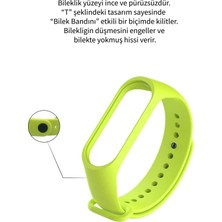 Deilmi Xiaomi Mi Band 3 4 Uyumlu Neon Yeşil Çelik Tokalı Spor Delikli Silikon Loop Kordon Kayış