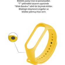 Deilmi Xiaomi Mi Band 3 4 Uyumlu Sarı Çelik Tokalı Spor Delikli Silikon Loop Kordon Kayış