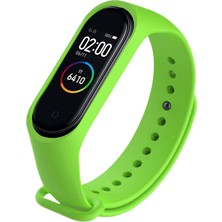 Deilmi Xiaomi Mi Band 3 4 Uyumlu Yeşil Çelik Tokalı Spor Delikli Silikon Loop Kordon Kayış