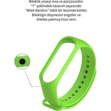 Deilmi Xiaomi Mi Band 3 4 Uyumlu Yeşil Çelik Tokalı Spor Delikli Silikon Loop Kordon Kayış