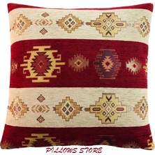 Pillows Store Kilim Desenli Kırmızı Kırlent Kılıfı 45CM*45CM