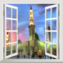 Sticker Art Pencere Poster Duvar Kağıdı Medine Gece Yapışkanlı Sticker