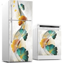 Sticker Art Buzdolabı ve Bulaşık Makinası Beyaz Eşya Sticker Kaplama Modern Sanat