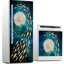 Sticker Art Buzdolabı ve Bulaşık Makinası Beyaz Eşya Sticker Kaplama Parıltı