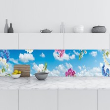 Sticker Art Mutfak Tezgah Arası Folyo Fayans Kaplama Folyosu Gökyüzü Orkide 60X100 cm