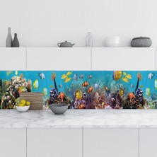 Sticker Art Mutfak Tezgah Arası Folyo Fayans Kaplama Folyosu Sualtı Dünyası 60X200 cm