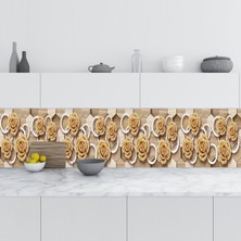 Sticker Art Mutfak Tezgah Arası Folyo Fayans Kaplama Folyosu Golden Rose 60X400 cm