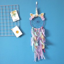 Gökkuşağı Unicorn Dream Catcher Asılı Duvar Dekorasyon Gümüş Horn Oturma Odası Için Taze Duvar Sanatı Asılı Ev Dekor | Rüzgar Çanları ve asılı Süslemeler