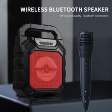 Taşınabilir Bluetooth Hoparlör Açık Taşınabilir Kablosuz Bluetooth Kare Hoparlör Kart Subwoofer ile | Taşınabilir Hoparlörler (Siyah)