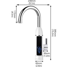 Elektrikli Su Musluk Anlık Su Isıtıcı Lavabo Uydurma LED Sıcaklık Ekran Paslanmaz Çelik Anında Sıcak Su Musluk | Mutfak Muslukları