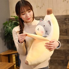 60 cm Sevimli Karikatür Hayvanlar Muz Peluş Oyuncak Yumuşak Meyve Plushie Yastık Süper Yumuşak Çocuk Oyuncak Bebek Bebek Doğum Günü Hediyesi | Doldurulmuş ve peluş Hayvanlar (Kedi)(Yurt Dışından)