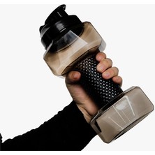 Homemiyn Taşınabilir Spor Su Kupası Spor Şişesi, 2200ML Büyük Kapasiteli Kupası, Dumbbell Şekli (2200ML) (Siyah)(Yurt Dışından)