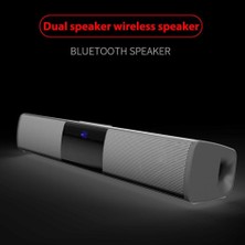 Ev Sineması Uzun Soundbar Fm Radyo Subwoofer Stereo Kablosuz Bluetooth Hoparlör | Taşınabilir Hoparlörler (Siyah)(Yurt Dışından)