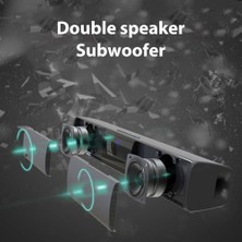 Ev Sineması Uzun Soundbar Fm Radyo Subwoofer Stereo Kablosuz Bluetooth Hoparlör | Taşınabilir Hoparlörler (Siyah)(Yurt Dışından)