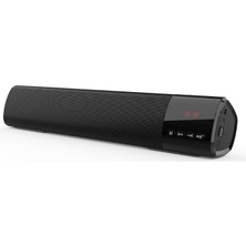 Taşınabilir LED Bluetooth Hoparlör Tf Fm USB Saat Pc Bilgisayar Tv Telefonu Için Kablosuz 3D Subwoofer Sütun Home | Taşınabilir Hoparlörler (Siyah)