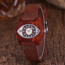 Yaratıcı Göz Şekli Kadınlar Bayanlar Izle Basit Ahşap Deri Bant Kuvars Bilek Izle Horloges Hediye Için Relojes Mujer Montres | Dijital Saatler