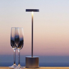 Xhang LED Bar Masa Lambaları Modern Restoran Yemeği Standı Işık Fikstür Şarj Edilebilir Taşınabilir Pil Masası Lamba Yemek Odası Ev Dekorasyonu (Siyah)