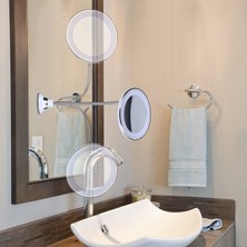 Xhang 10X Büyüteç Parlak LED Makyaj Aynası Esnek Yooseneck Kozmetik Ayna Büyütme Yatak Odası Banyo Için Vanity Aynalar | Banyo Aynaları