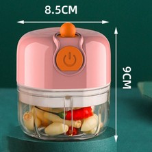 Xhang Elektrikli Sarımsak Kıyıcı Makinesi, Mini Taşınabilir Gıda Etli Işlemci Blender Soğan Fındısı 100ML Patates Mashers ricers (Pembe)