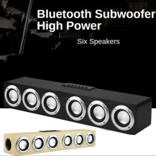 Xhang Ahşap Ses Bar Ses Merkezi Bluetooth Hoparlör Kutusu Ev Sineması Sistemi Subwoofer Soundbar ile Hoparlörler Için Woofers | Soundbar (Siyah Ahşap Tahıl)