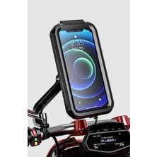 Xhang Su Geçirmez Kılıf Bisikleti Motosiklet Gidon Dikiz Aynası 3 Ila 6.8 "cep Telefonu Montaj Çantası Motosiklet Scooter Telefon Standı | Telefon Tutucular ve  Standları