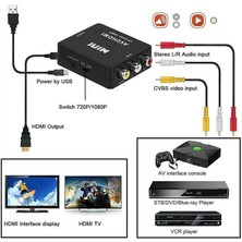 Xhang (Siyah) HDMI Av Adaptörü Mini Dönüştürücü Kablosu Cvbs Rca 1080 P Kompozit Video Ses