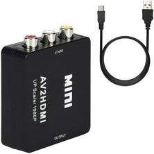 Xhang (Siyah) HDMI Av Adaptörü Mini Dönüştürücü Kablosu Cvbs Rca 1080 P Kompozit Video Ses