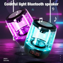 Xhang Gece Lambası Bluetooth Hoparlör Değiştirme Bluetooth Hoparlör Taşınabilir LED Işık Stereo Subwoofer Dokunmatik Kontrol Renk | Taşınabilir Hoparlörler (Siyah)