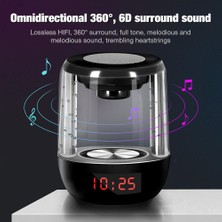 Xhang Gece Lambası Bluetooth Hoparlör Değiştirme Bluetooth Hoparlör Taşınabilir LED Işık Stereo Subwoofer Dokunmatik Kontrol Renk | Taşınabilir Hoparlörler (Siyah)