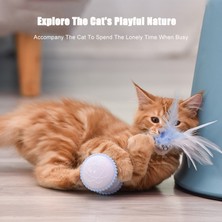 Xhang Kedi Tekerlek Oyuncak Gatos Oyuncaklar Juguetes Para Jouet Sohbet Pet Interaktif Kitten Pour Oyunu Elektrikli LED Tüy Sopa Düzensiz Döner | Kedi Oyuncakları (Pembe)