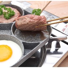 Xhang 4 Delikli Omletli Tava Yapışmaz Çok Fonksiyonlu Mini Kahvaltı Tava (4 Delik) (Yurt Dışından)