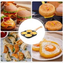 Xhang 4 Delikli Omletli Tava Yapışmaz Çok Fonksiyonlu Mini Kahvaltı Tava (4 Delik) (Yurt Dışından)