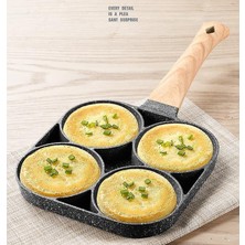 Xhang 4 Delikli Omletli Tava Yapışmaz Çok Fonksiyonlu Mini Kahvaltı Tava (4 Delik) (Yurt Dışından)