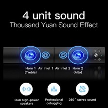 Xhang Siyah Bilgisayar Hoparlörler Ayrılabilir Bluetooth Hoparlör Bar Surround Ses Subwoofer Bilgisayar Pc Laptop Için USB Kablolu Çift Müzik Çalar | Bilgisayar Hoparlörleri