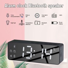 Xhang Dijital Saat Akıllı Kablosuz Bluetooth Hoparlör Başucu Çalar Saat Stereo Subwoofer ile Sıcaklık Monitörü Kısılabilir Ekran | Taşınabilir Hoparlörler (Siyah)