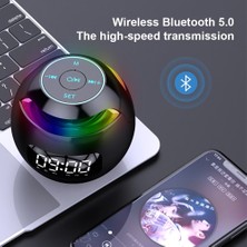 Xhang Taşınabilir Bluetooth Hoparlör Çalar Saat Mini Subwoofer Kart Radyo Küçük Hoparlör Telefon Ses Saat Hoparlör | Taşınabilir Hoparlörler (Siyah)