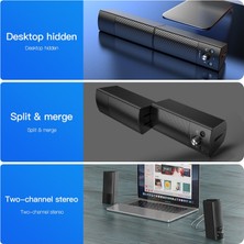 Xhang Bluetooth Hoparlör Bilgisayar Hoparlörleri Ayrılabilir Bar Surround Ses Subwoofer Bilgisayar Dizüstü Bilgisayar USB Kablolu Çift Müzik Çalar | Soundbar (Siyah)