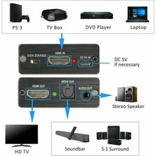 Xhang HDMI Uyumlu Ses Extractor Stereo Extractor Converter Optik Toslink Spdıf HDMI Uyumlu Ses Splitter Adaptörü | HDMI Kabloları (Yurt Dışından)