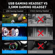 Xhang Eksa USB Gamıng Headset, 7.1 Surround Ses Oyun Kulaklığı, Ps4 Kulaklık, Pc Gürültü Iptal Iptal Iptal Mıc ve Rgb Işık, Pc Uyumlu, Playstation 4-Green