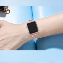 Xhang Lüks Elmas Bilezik Paslanmaz Çelik Bant Için Apple Izle Bilezik Kayışı Için IWatch Uyumlu Serisi | Bantlar