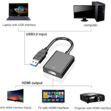 Xhang Hd 1080 P USB 3.0 HDMI Adaptörü Harici Grafik Kartı Ses Video Dönüştürücü Kablo Desteği Windows Xp Vista Win7 / 8 Altın Kaplama | HDMI Kabloları (Yurt Dışından)