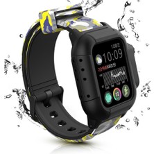 Xhang Apple Watch Uyumlu Band Su Geçirmez Kılıf + Silikon Kayışı Kamuflaj Spor Bilezik Çerçevesi IWatch Uyumlu Serisi Için | Watch Uyumlu Bands