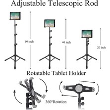 Xhang Cep Telefonu St Spad Tripod St Kat Tablet Tripod Montaj Yüksekliği Ayarlanabilir 20 Ila 60 Inç 360 Derece (Yurt Dışından)